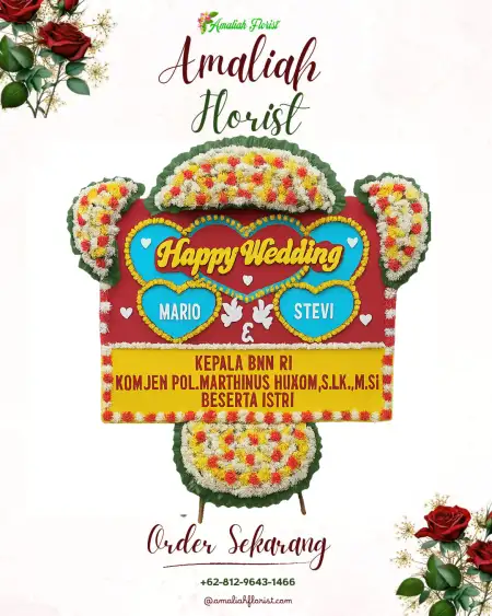 Papan Bunga Pernikahan Aur Kuning